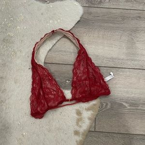 Urban outfitters out from under red lace halter bralette